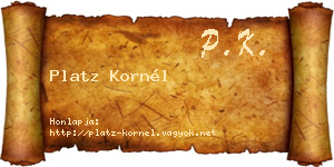Platz Kornél névjegykártya
